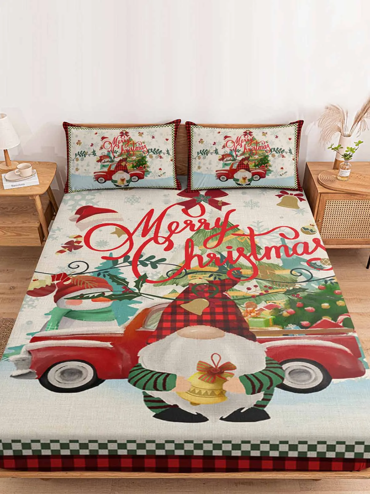 Christmas Snowman Tree Elk Snowflake Bedding Fitted Sheet Set Elastic Band Mattress Cover King Size Bed Cover With Pillowcase
Christmas Snowman Tree Elk Snowflake Bedding Fitted Sheet Set Elastic Band Mattress Cover King Size Bed Cover With Pillowcase