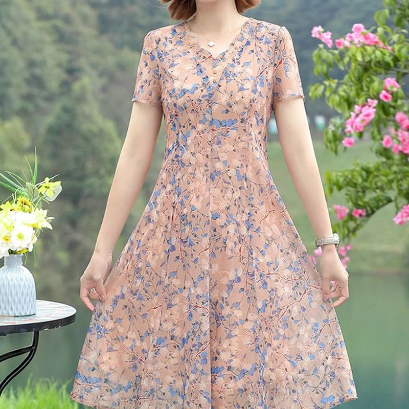 Women's Clothing New Intellectual V-neck Floral Skinny Printing Summer Thin Graceful Short Sleeve Elegant Fashion Casual Dresses
Women's Clothing New Intellectual V-neck Floral Skinny Printing Summer Thin Graceful Short Sleeve Elegant Fashion Casual Dresses