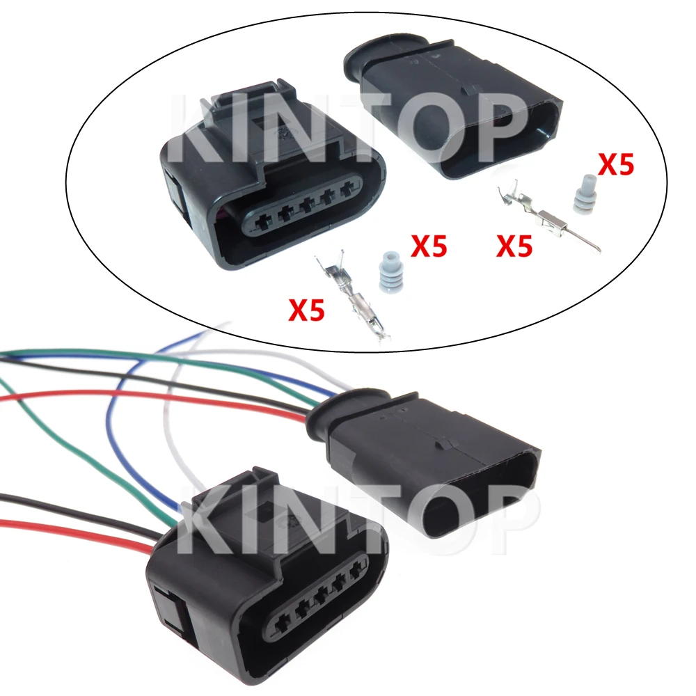

1 Set 5 Pins Auto Starter Electrical Connector Car Flowmeter Cable Socket 1-969920-1 6N0973805 1J0973705 42123000 For VW Audi