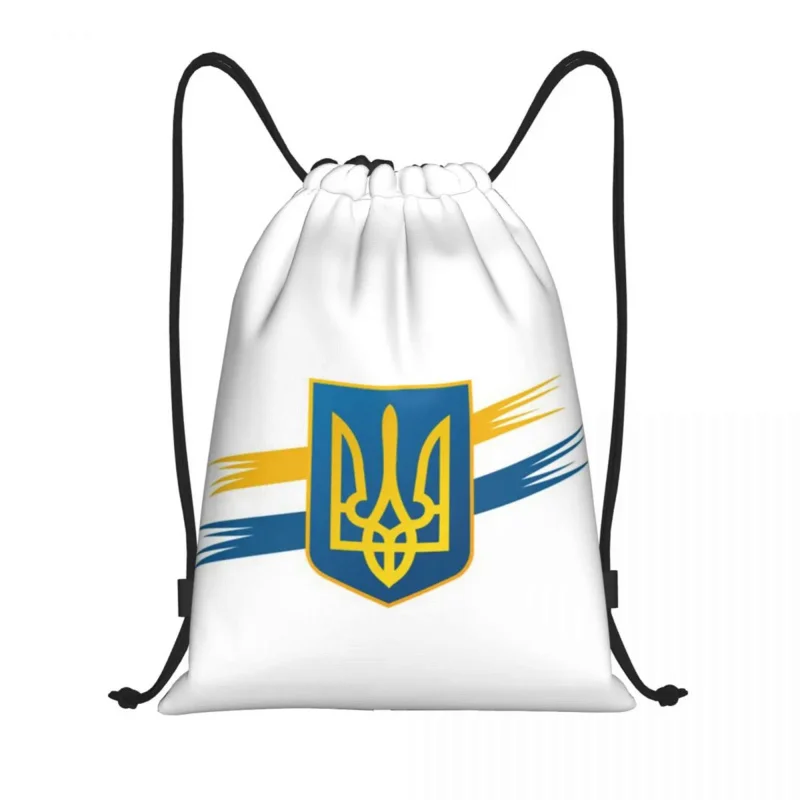 

Рюкзак унисекс на шнурке, портативная спортивная сумка с гербом Украины для мужчин и женщин, рюкзак для покупок с украинским тройником