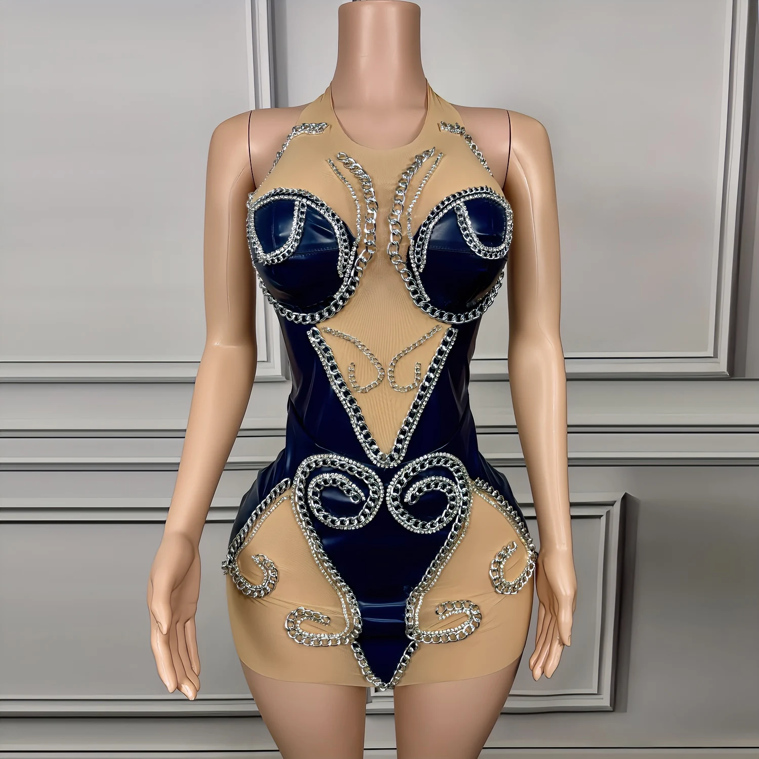 Синее кожаное Сетчатое платье-футляр, сексуальное мини-платье, вечерний костюм для выступления, одежда для ночного клуба, певицы, сценическая одежда
Синее кожаное Сетчатое платье-футляр, сексуальное мини-платье, вечерний костюм для выступления, одежда для ночного клуба, певицы, сценическая одежда