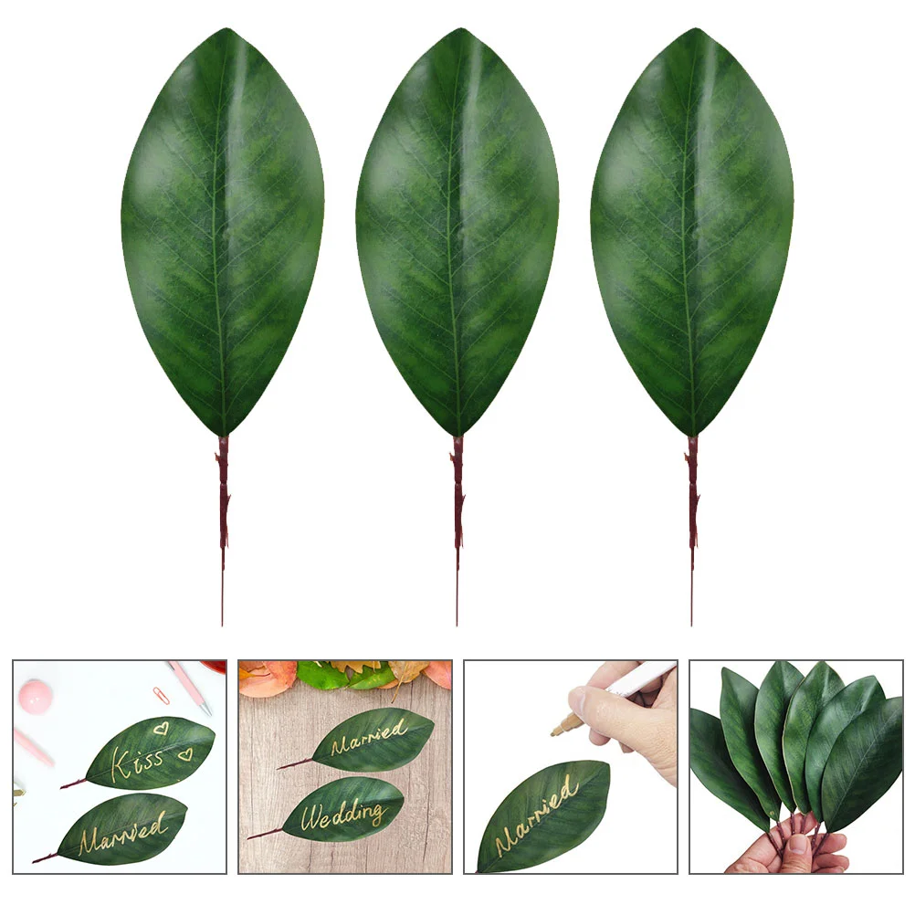 

30 Pcs Artificial Magnolia Leaves Decorative Fake Ornaments Flower Garland DIY Wreath Silk False Leaf Arranging