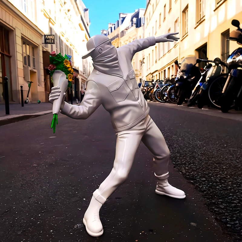 Banksy Flower Bomber Trendy Toy Ornaments for Boys, Artist-designed Sculptures, Colorful Gift Boxes, Gifts for Boys Banksy Flower Bomber Trendy Toy Ornaments for Boys, Artist-designed Sculptures, Colorful Gift Boxes, Gifts for Boys