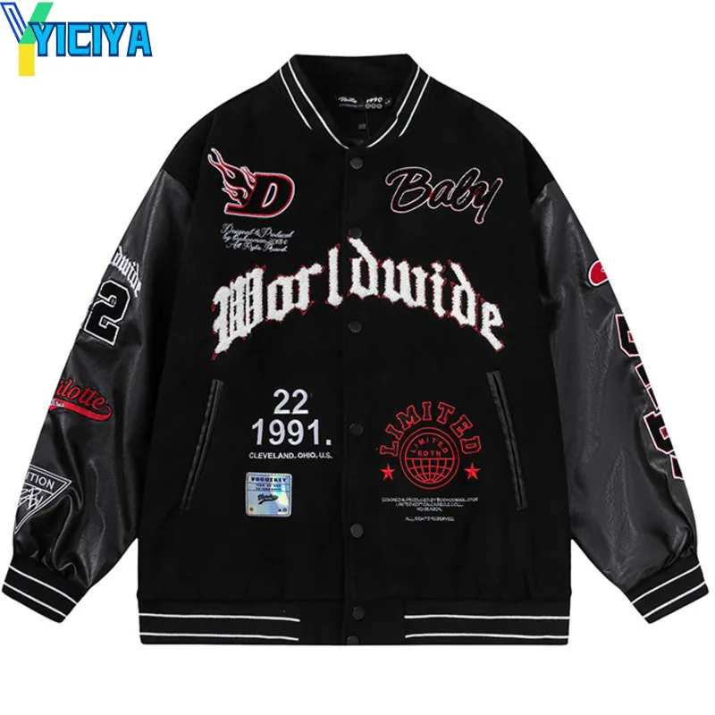 

YICIYA racing baseball Jacket Bomber Women Varsity Long Sleeve Bombers American Vintage Motorcycle Jackets new Embroidered Coats