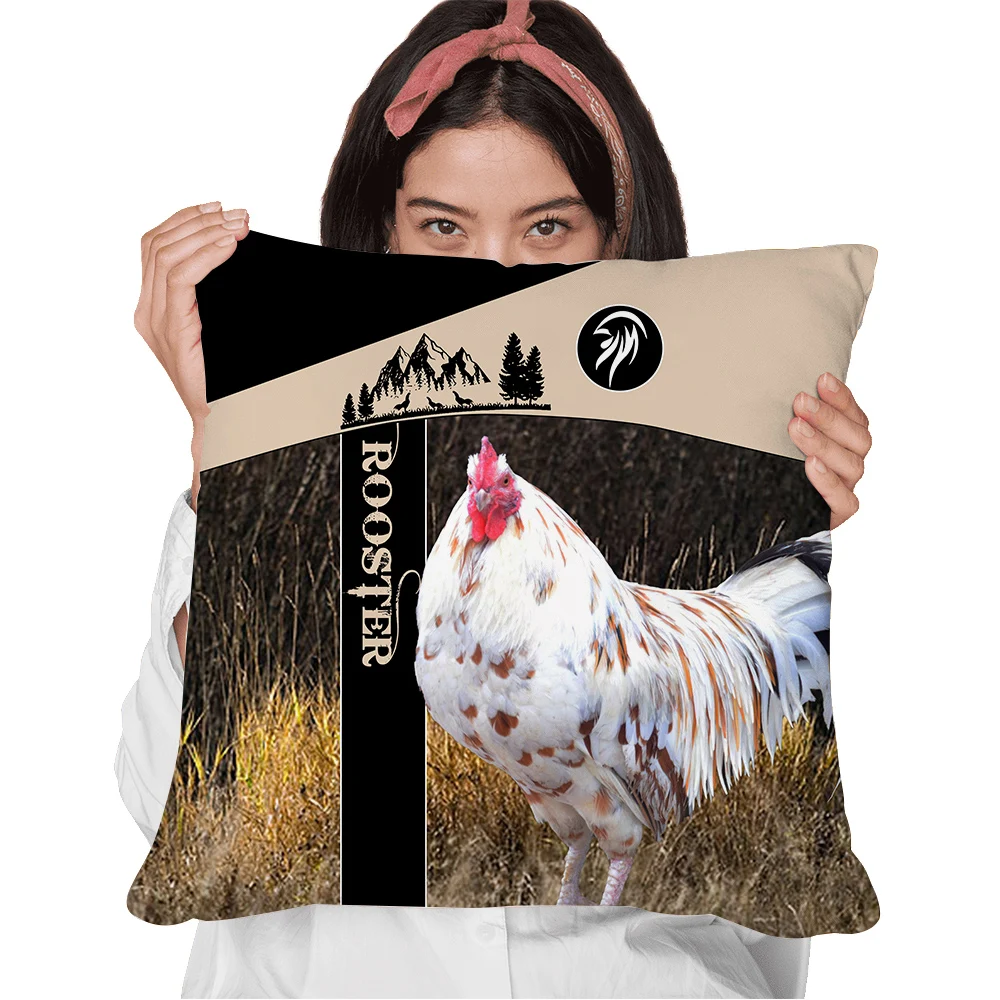 Фото CLOOCL Gift For Rooster Lovers Pillow Case 3D Graphic Grass Splicing Polyester Zip Cover Cushion Fashion Cases | Дом и сад