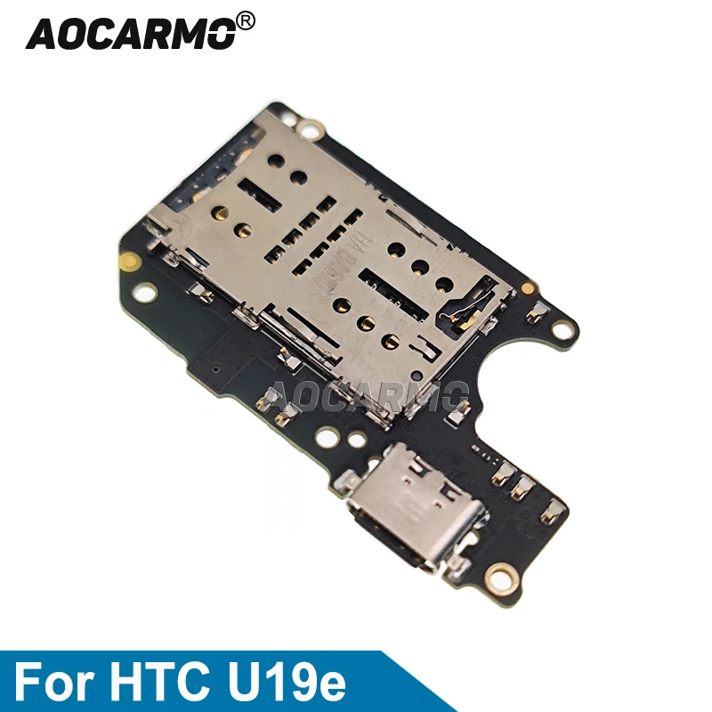 

Aocarmo For HTC U19E USB Charging Port Charger Dock Port With Sim Card Reader Flex Cable Replacement Part