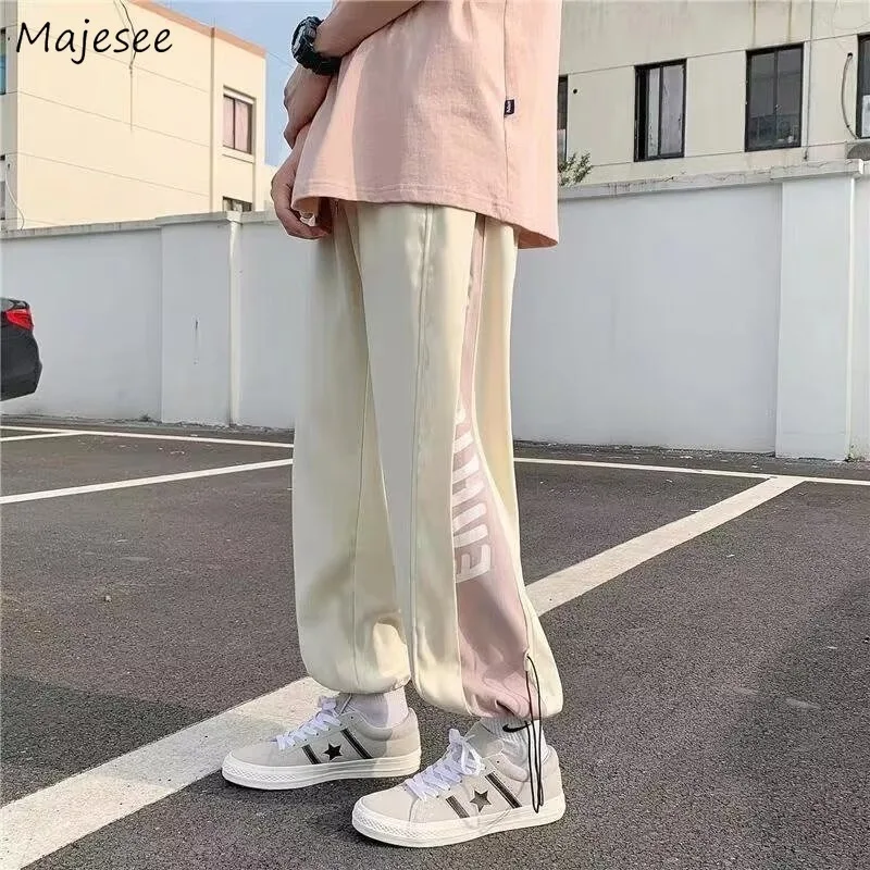 

Summer Casual Pants Patchwork Teens Youthful Straight Japanese Y2k Bottom All-match Harajuku Couples Loose Breathable Fashion