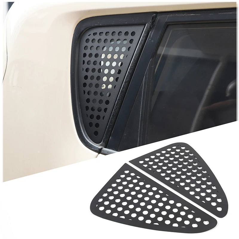 

Aluminum Alloy Black For Kia Soul 2009-2013 Car Rear Triangular Glass Window Honeycomb Decorative Panel Sticker Accessories