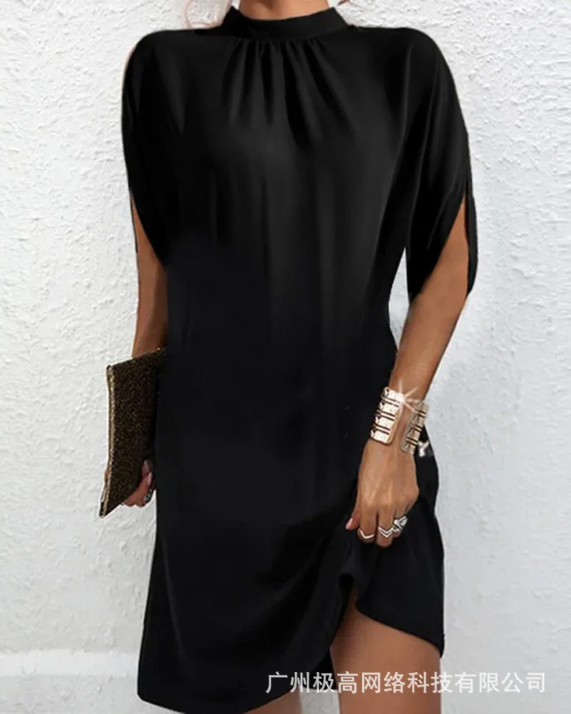 Half Sleeve Mock Neck Casual Dress Women Solid Color Spring Summer Sexy High Waist MIni Dress
Half Sleeve Mock Neck Casual Dress Women Solid Color Spring Summer Sexy High Waist MIni Dress
