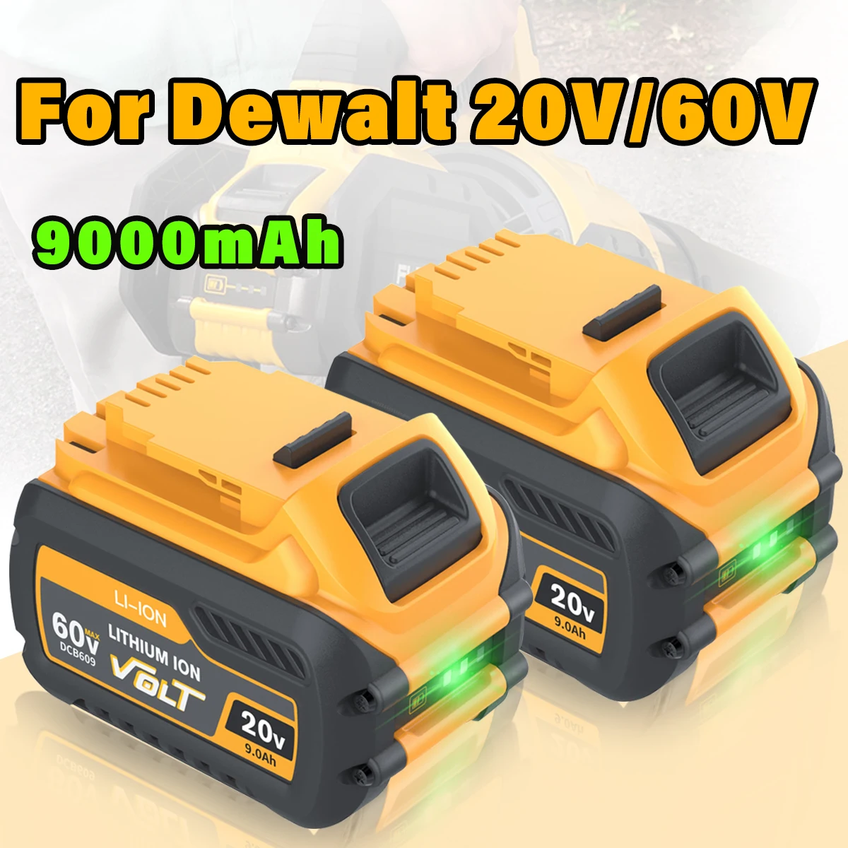 Powtree 9.0Ah 최대 Dewalt 20V/60V/120V용 교체용 리튬 이온 배터리 DCB606 DCB609 DCB205 DCB204 DCB206 DCB209 DCB182 PowerTool
Powtree 9.0Ah 최대 Dewalt 20V/60V/120V용 교체용 리튬 이온 배터리 DCB606 DCB609 DCB205 DCB204 DCB206 DCB209 DCB182 PowerTool