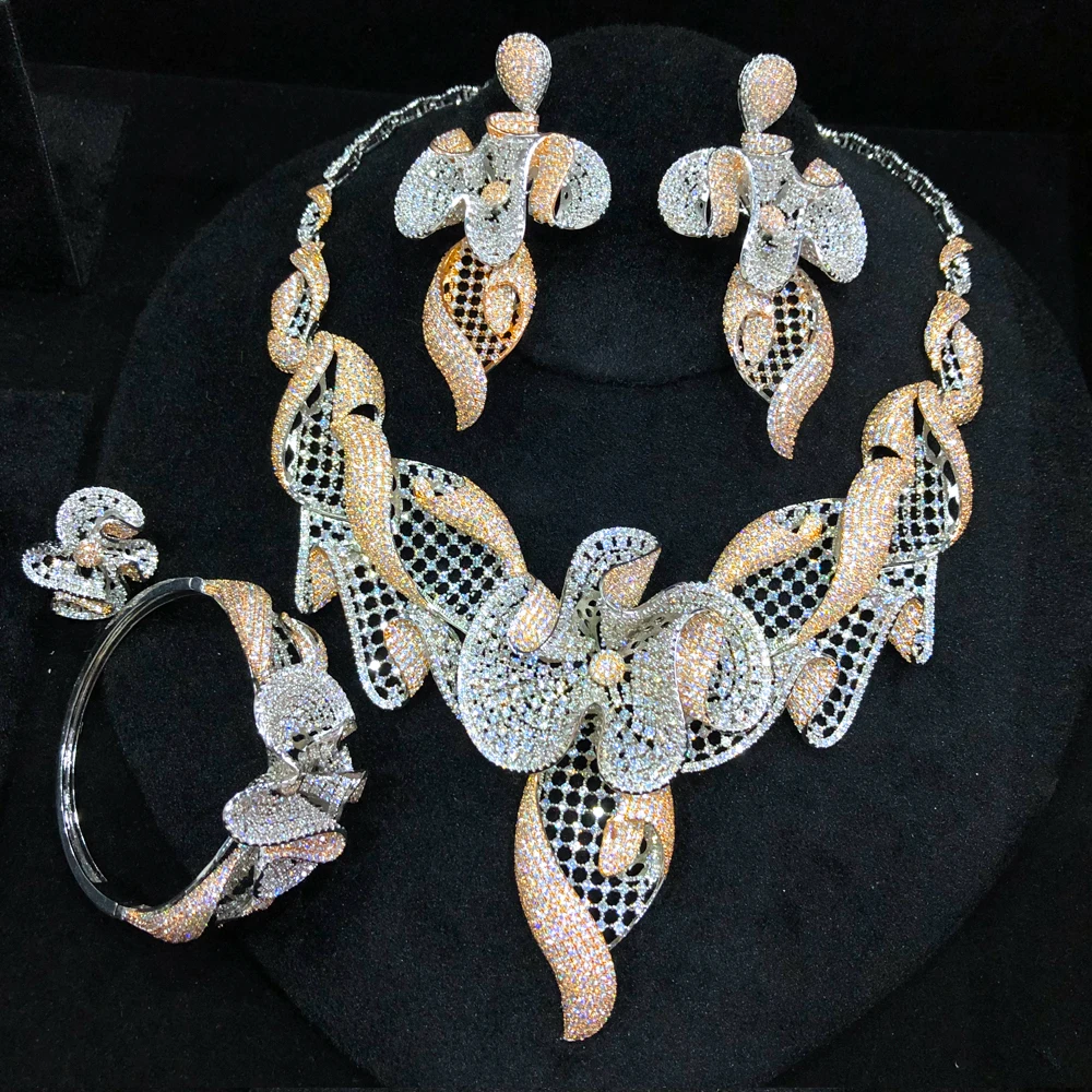 Missvikki Luxury Bowknot 4pcs Necklace Bangle Earrings Ring Set For African Dubai Style Women Wedding Bridal серьги 2021 тренд
Missvikki Luxury Bowknot 4pcs Necklace Bangle Earrings Ring Set For African Dubai Style Women Wedding Bridal серьги 2021 тренд