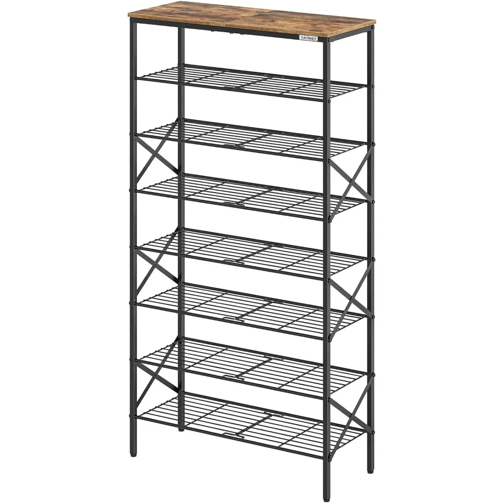 

6 Tier Shoe Rack, Shoe Storage Organizer, Holds 24 Pairs of Shoes, Organizer for Closet, Iron Frame, Durable and Stable