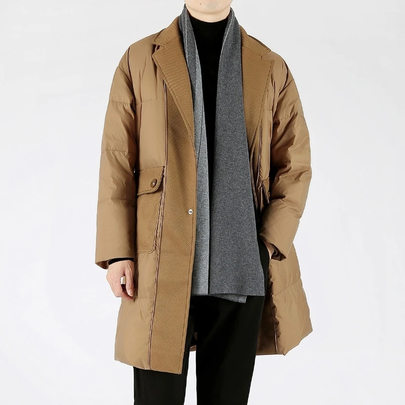 Collar Coats Down Filling Coat Jacket for Men Mid-length Autumn and Winter Windbreaker trench Colthing Checkered Coats
Collar Coats Down Filling Coat Jacket for Men Mid-length Autumn and Winter Windbreaker trench Colthing Checkered Coats