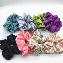 

Smooth Satin Silk Large Scrunchies Ropes Hair Bands Ties Gum Elastics Ponytail Holders For Women Girls Hair Accessories Girl