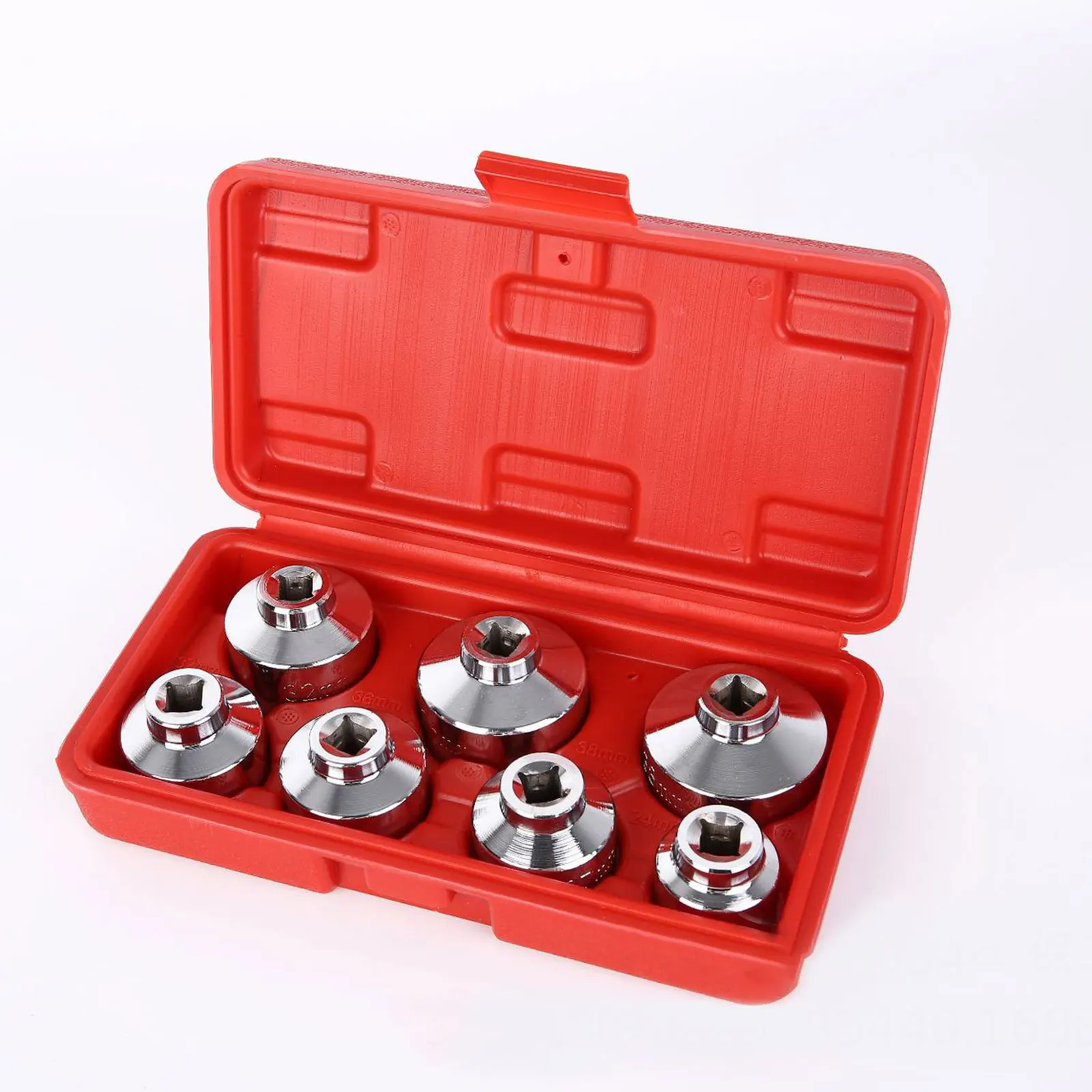7 Pcs Oil Filter Removal Socket Wrench Tool Set Low Profile 24mm,27mm,29mm,30mm,32mm,36mm,38mm
7 Pcs Oil Filter Removal Socket Wrench Tool Set Low Profile 24mm,27mm,29mm,30mm,32mm,36mm,38mm