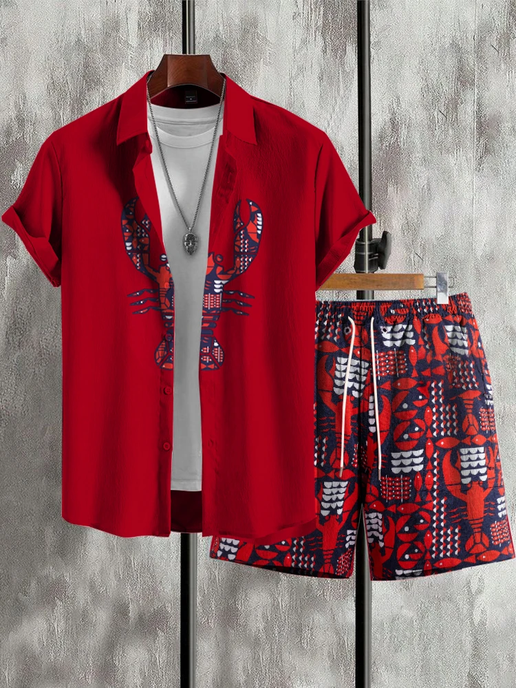 Мужская рубашка и шорты с коротким рукавом, с принтом морских животных
Мужская рубашка и шорты с коротким рукавом, с принтом морских животных