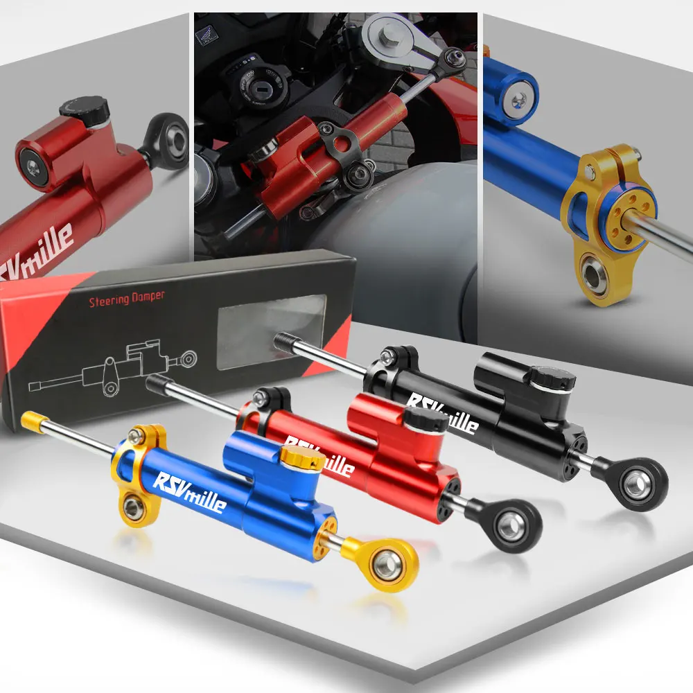 Universal Motorcycle Aluminum Adjustable Steering Damper Stabilizer For Aprilia RSVMILLE RSV MILLE 1999-2008 2009 2010 2011 2012
Universal Motorcycle Aluminum Adjustable Steering Damper Stabilizer For Aprilia RSVMILLE RSV MILLE 1999-2008 2009 2010 2011 2012