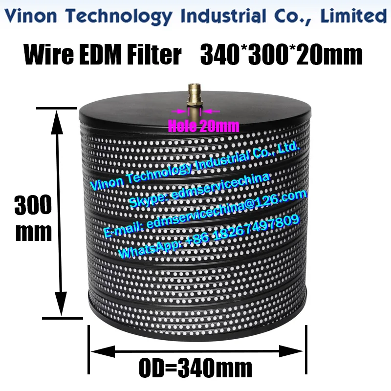 

Wire EDM Filter OD340x300Hmm with center coupler 20mm for Fa nuc α-iB,iC series machine. Wire Machine Filter Cartridge