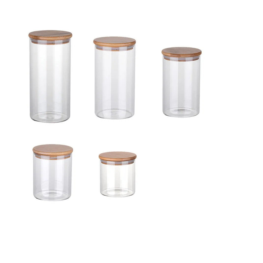 Refillable Glass Household High Borosilicate Glass Round Seal Food And Multigrain Storage Container With Wooden Lid Sub-Botlling
Refillable Glass Household High Borosilicate Glass Round Seal Food And Multigrain Storage Container With Wooden Lid Sub-Botlling