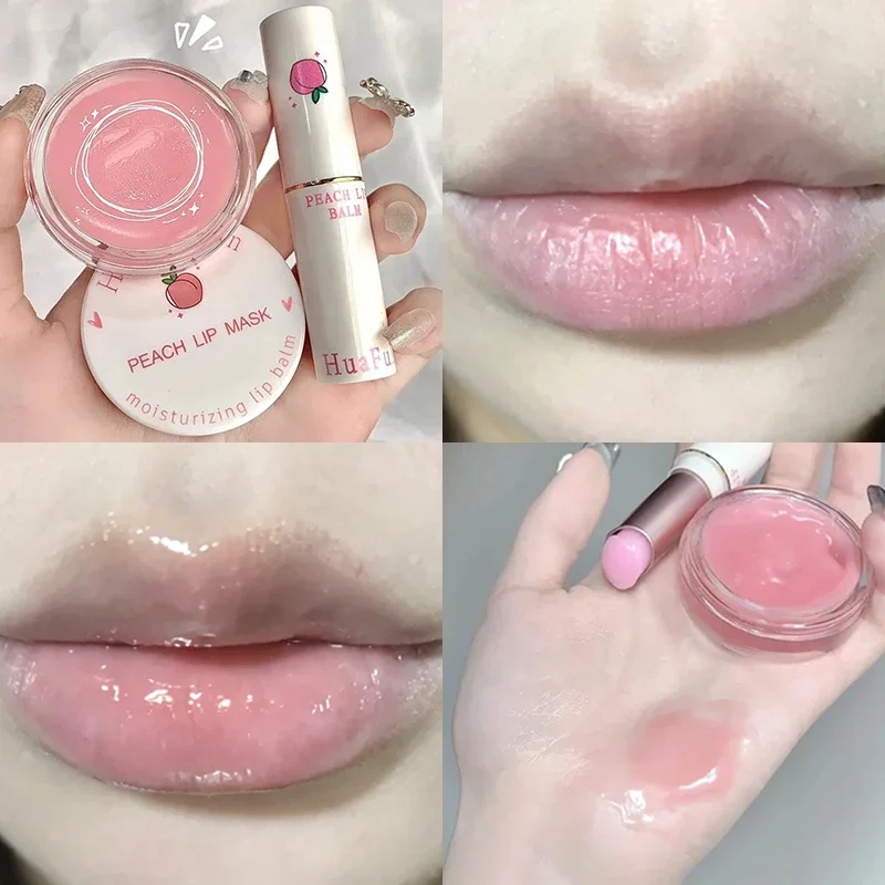 

Colored Jelly Lip Mask Lip Balm Set Peach Grape Moisturizing Lasting Reduce Lip Lines Anti-cracking Lips Care Makeup Cosmetics