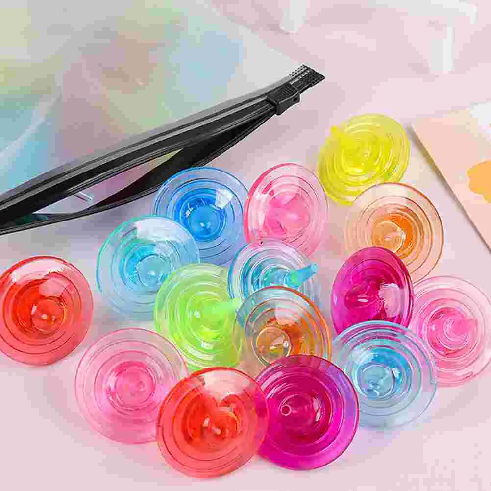 

20 Pcs Childrens Toys Pressure Relief Gyro Rotating Tops Plaything Acrylic Bright Color Desktop