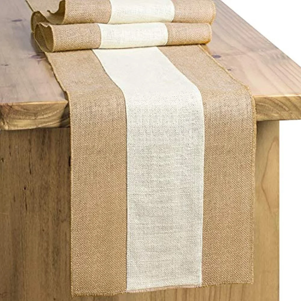

Table Runner Burlap Yellow Linen Table Flag Event Party Supplies Wedding Party Dining Table Cloth Home Coffee Tablecloth Decor