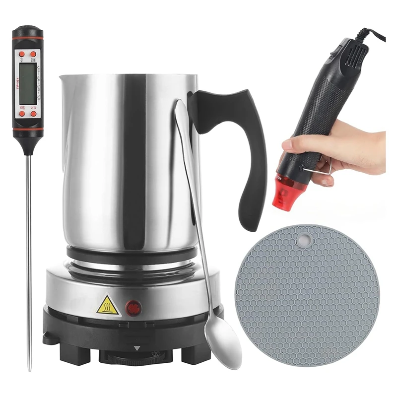 Candle Making Kit Supplies,For Beginners,900Ml Pouring Pot Pitcher,Heatgun,Thermometer,Candle Making Easy To Use EU Plug
Candle Making Kit Supplies,For Beginners,900Ml Pouring Pot Pitcher,Heatgun,Thermometer,Candle Making Easy To Use EU Plug