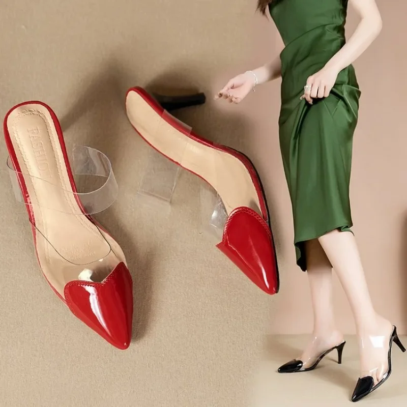 Женские прозрачные летние тапочки с острым носком, модные универсальные туфли на тонком каблуке, 2024
Женские прозрачные летние тапочки с острым носком, модные универсальные туфли на тонком каблуке, 2024