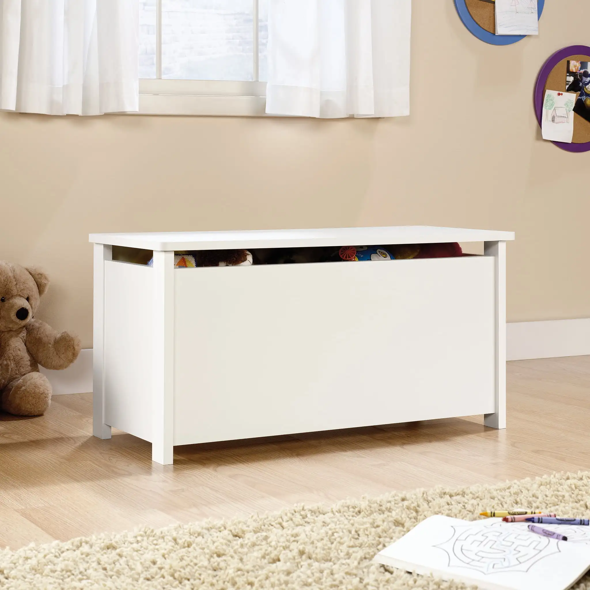 Large Storage Space Durable and Lightweight Hinged Safety Top Wooden Toy Chest/Bench Soft White Finish
Large Storage Space Durable and Lightweight Hinged Safety Top Wooden Toy Chest/Bench Soft White Finish