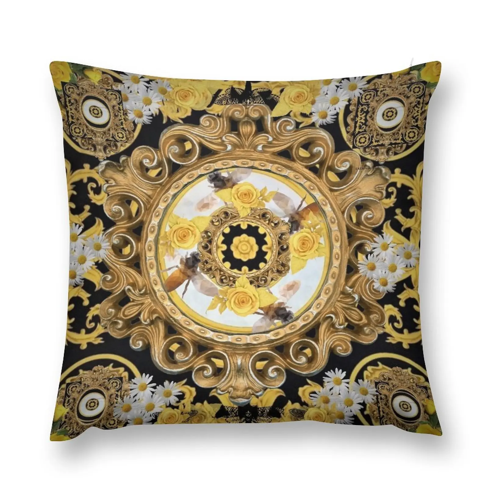 yellow roseand bees vintage kitschbaroque scarf iphone casedigital bag printdesigned by mysticladyart Throw Pillow 
yellow roseand bees vintage kitschbaroque scarf iphone casedigital bag printdesigned by mysticladyart Throw Pillow