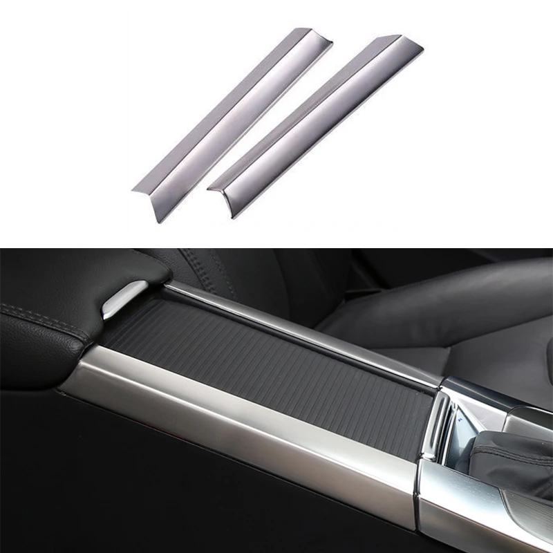 

2PCS Stainless Steel Car Cup Holder Armrest Box Decoration Strip Central Control Cup Holder Trim for Volvo XC60 S60 S60L V60