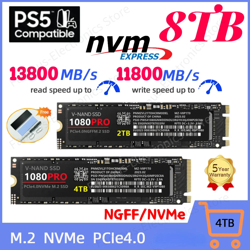 

Original 1080 PRO 1TB M.2 ssd nvme m2 NGFF SSD SATA hard Drive 4TB 8TB NVMe pcie Internal Hard Disk For Laptop/Desktop/mac/PS5