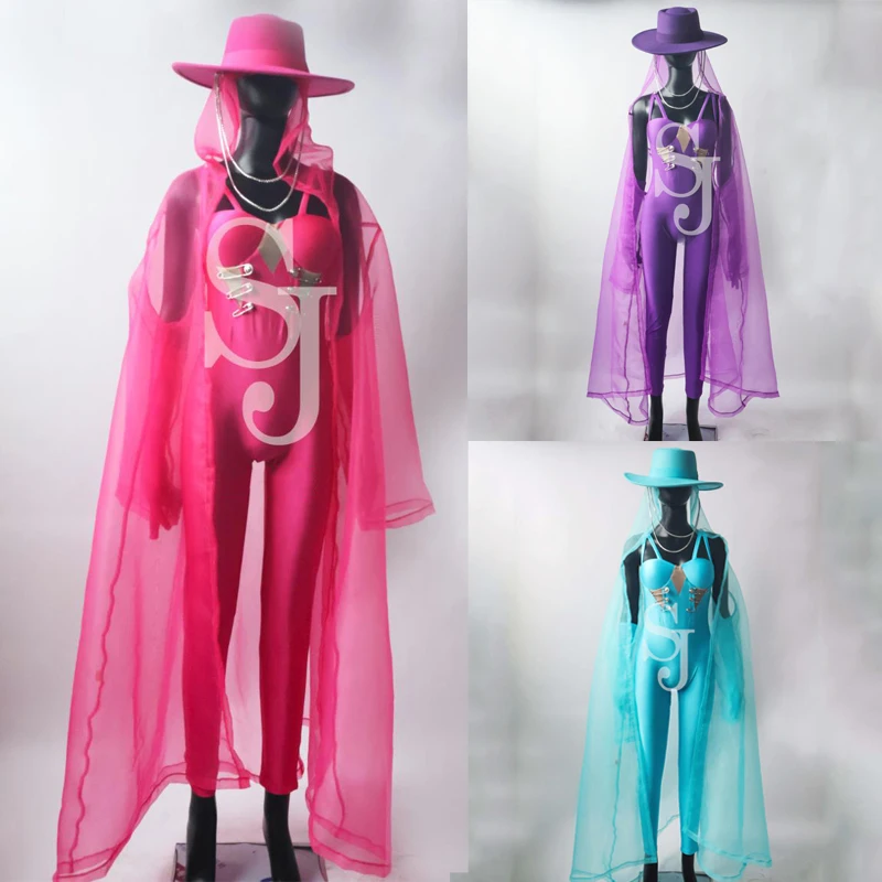 

Красочный танцевальный костюм Gogo, Женский сценический праздничный костюм, женский комбинезон для джазовых танцев, пальто для ночного клуба, одежда для диджея XS7043