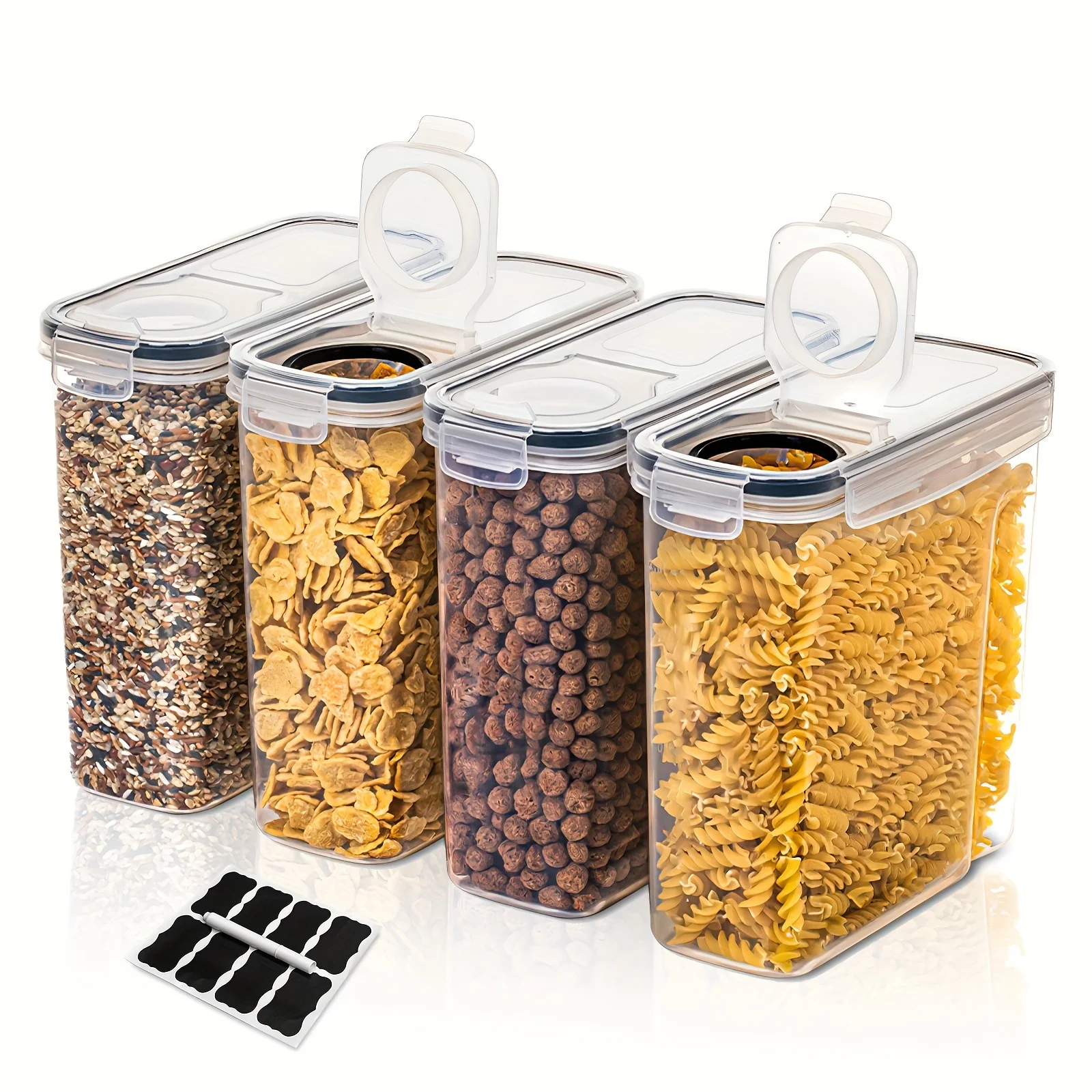 

2.5L/88 Oz Cereal Storage Container Set BPA Free Plastic Airtight Food Storage Containers 4 Piece Set Cereal Dispensers kitchen