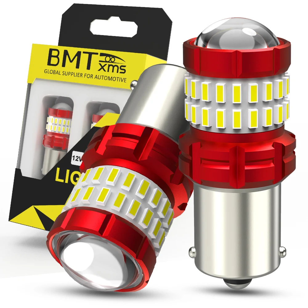 

BMTxms 2pcs P21W BA15S LED Canbus 1156 BAY15D 1157 P21/5W LED Bulbs T15 R5W Car Lights 6500K White Brake Lights Reverse Lamp DRL