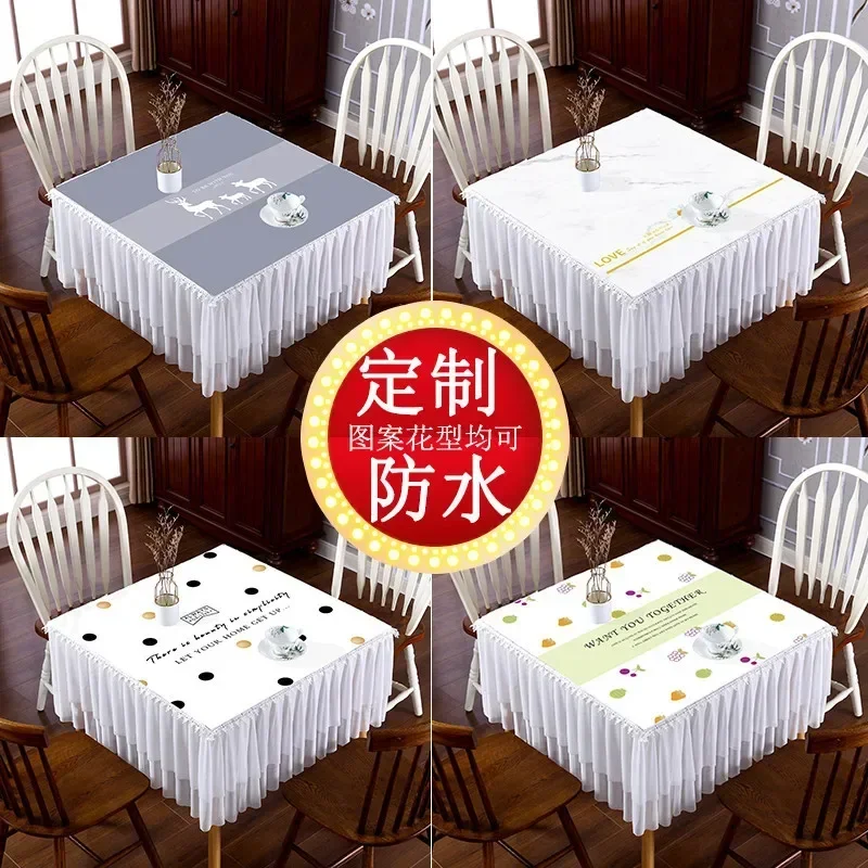 

Square tablecloth, household square mahjong table cover, waterproof fabric art