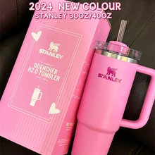 2024 NEW Stanley Tumbler With Straw 30oz/40oz Lids Stainless Steel Vacuum Insulated Car Mug Thermal Iced Travel Cup
