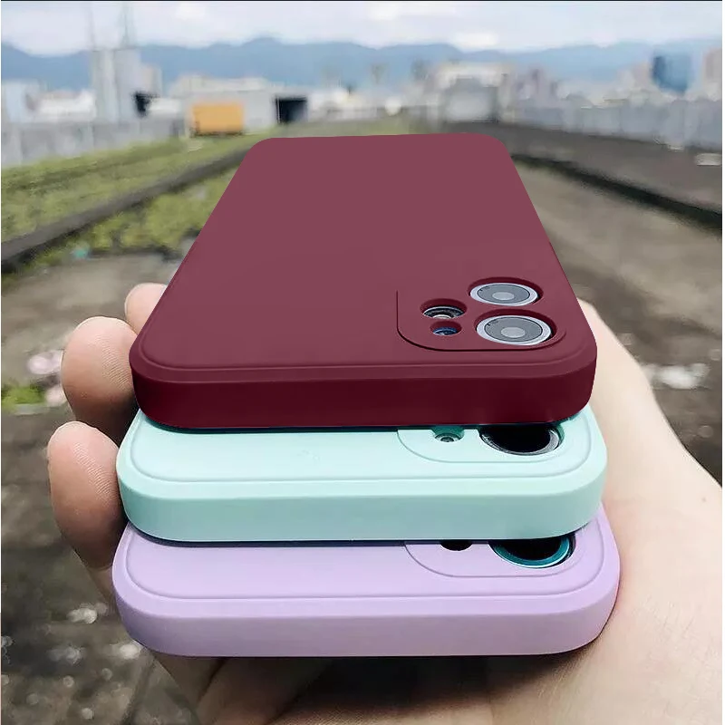 

Square Liquid Silicone Phone Case For Xiaomi Poco X2 X3 NFC X4 GT X5 Pro M2 M3 M4 M5 F3 F4 C3 C31 Civi 1S 2 Soft Thin Cover