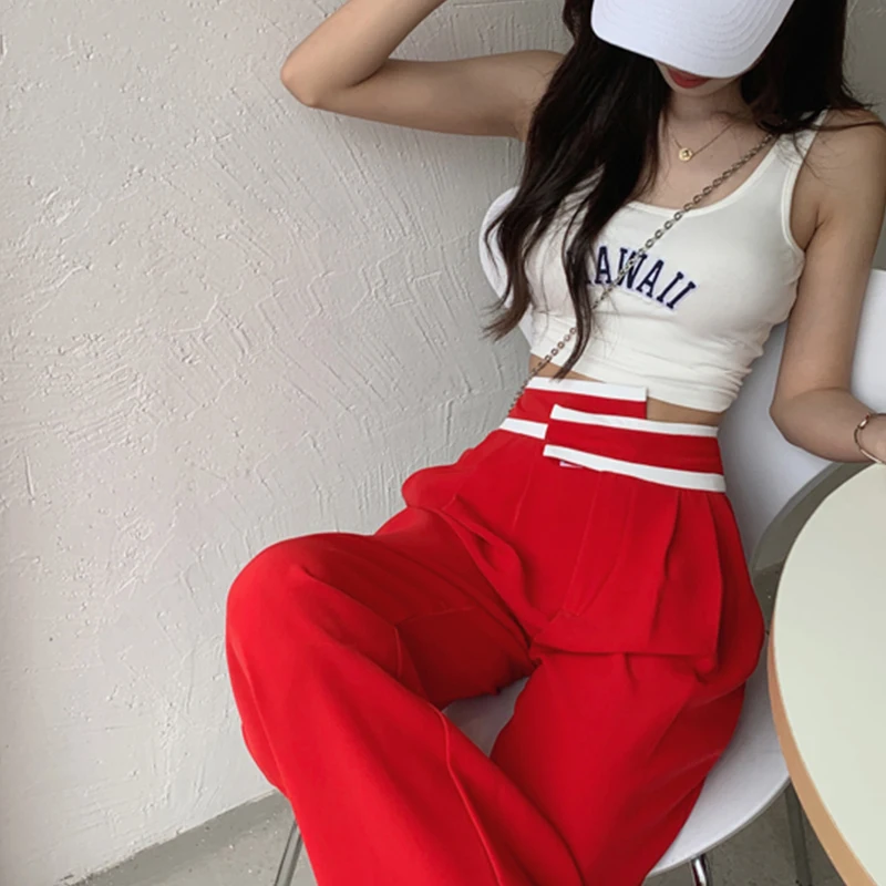 Red Suit Straight Casual Pants Women's 2022 Summer Drape High Waist Wide Leg Pants Mopping Pants Trousers
Red Suit Straight Casual Pants Women's 2022 Summer Drape High Waist Wide Leg Pants Mopping Pants Trousers