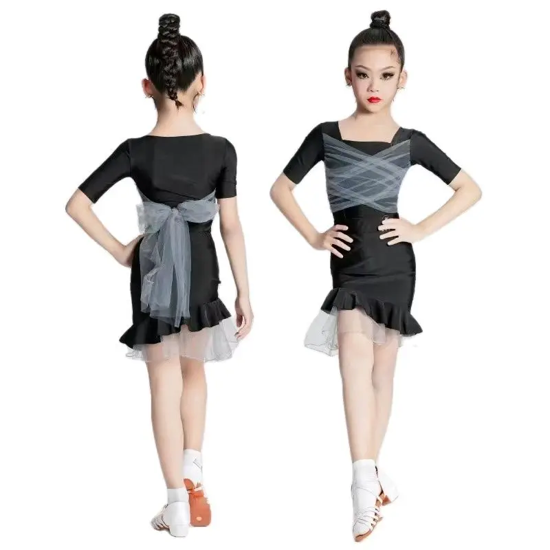 Girl Latin Dance Dress Ballroom Children Dance Costume Salsa Black Kids Tango Dresses Dancing Stage Performance Clothing
Girl Latin Dance Dress Ballroom Children Dance Costume Salsa Black Kids Tango Dresses Dancing Stage Performance Clothing