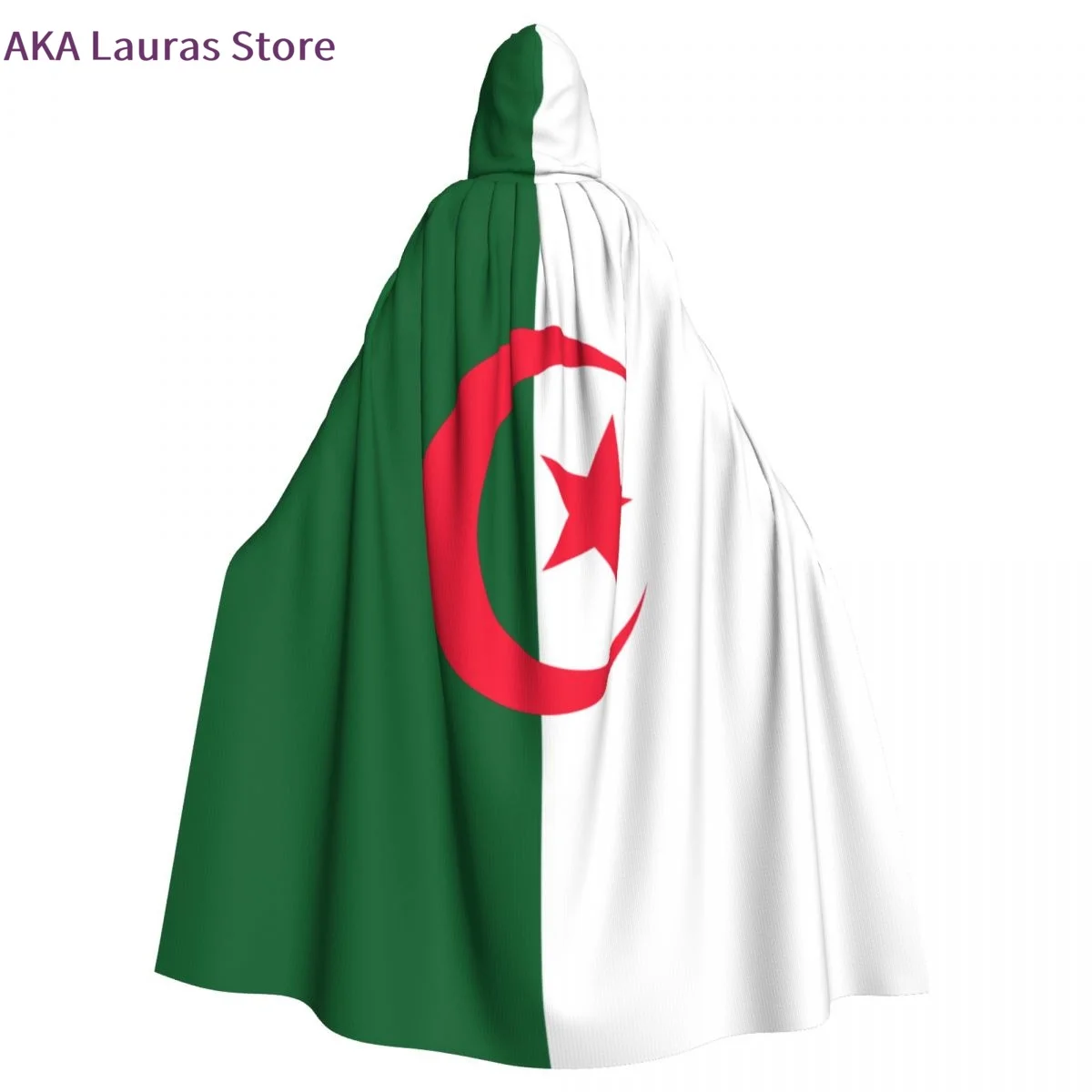 

Hooded Cloak Unisex Cloak with Hood Flag Of Algeria Cloak Vampire Witch Cape Cosplay