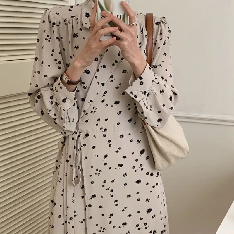 French Elegant Retro Floral Suit Collar Strap Dress for Women Clothing Sashes Chiffon Vintage Dresses Apricot, Navy Blue 1665
French Elegant Retro Floral Suit Collar Strap Dress for Women Clothing Sashes Chiffon Vintage Dresses Apricot, Navy Blue 1665