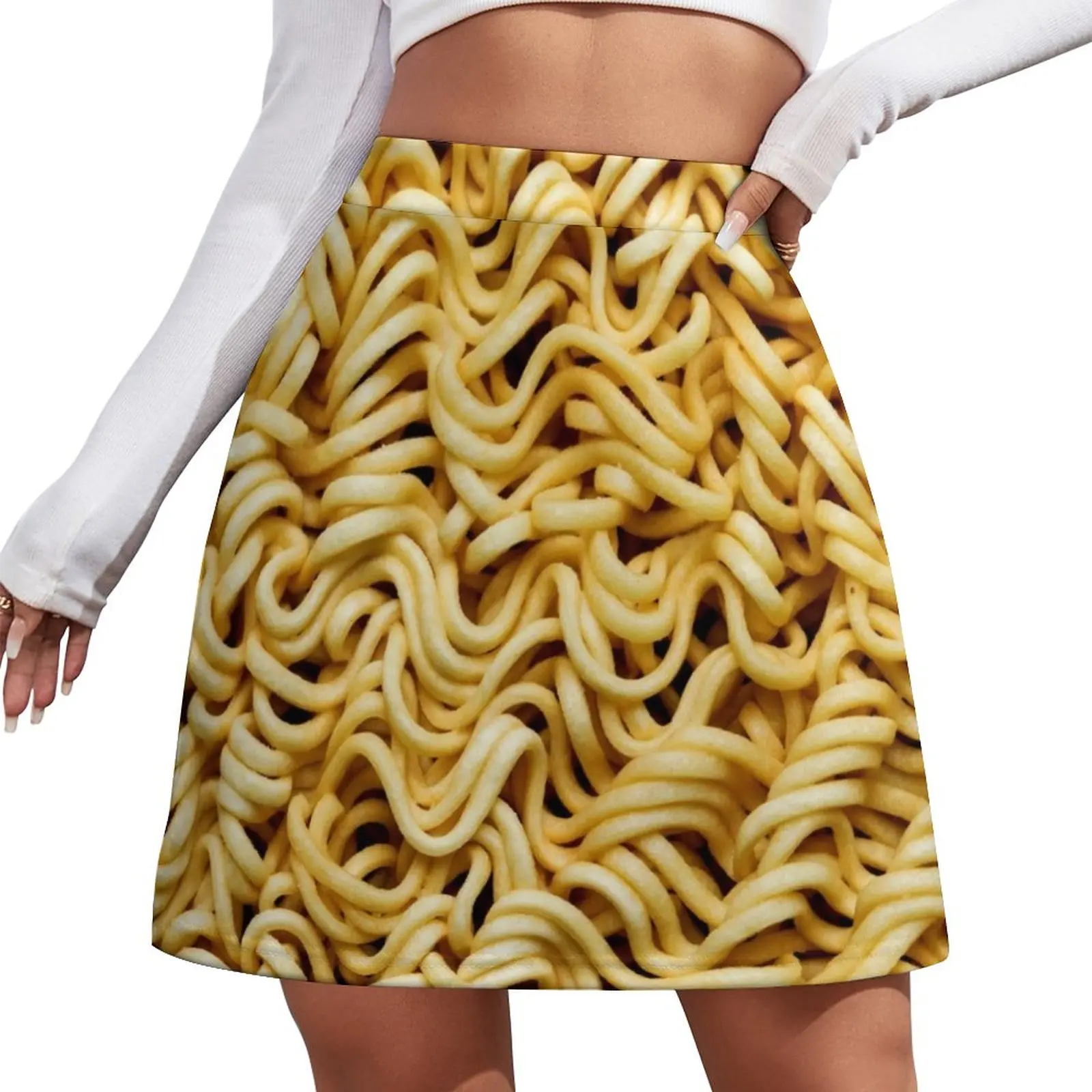 

Ramen Mania - All Over Instant Noodle Mini Skirt Skirt satin Clothing female summer dress women 2023 clothes