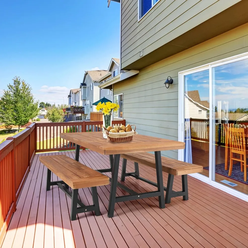 3 Pieces Outdoor Patio Dining Set,Acacia Wood Table Bench Furniture Set with Picnic Wooden Table and Benches for Backyard,Garden
3 Pieces Outdoor Patio Dining Set,Acacia Wood Table Bench Furniture Set with Picnic Wooden Table and Benches for Backyard,Garden