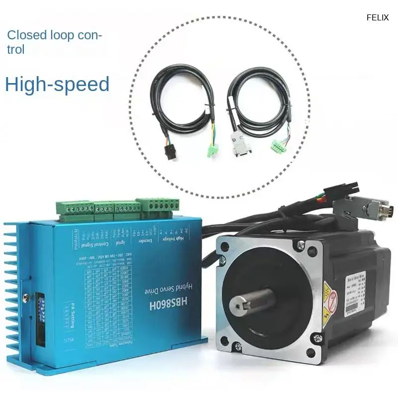 

HBS860H High Precision Servo Motor Kit with Encoder, Closed Loop Stepper Motor, 8.5N.m, High Speed and Constant Torque Driver