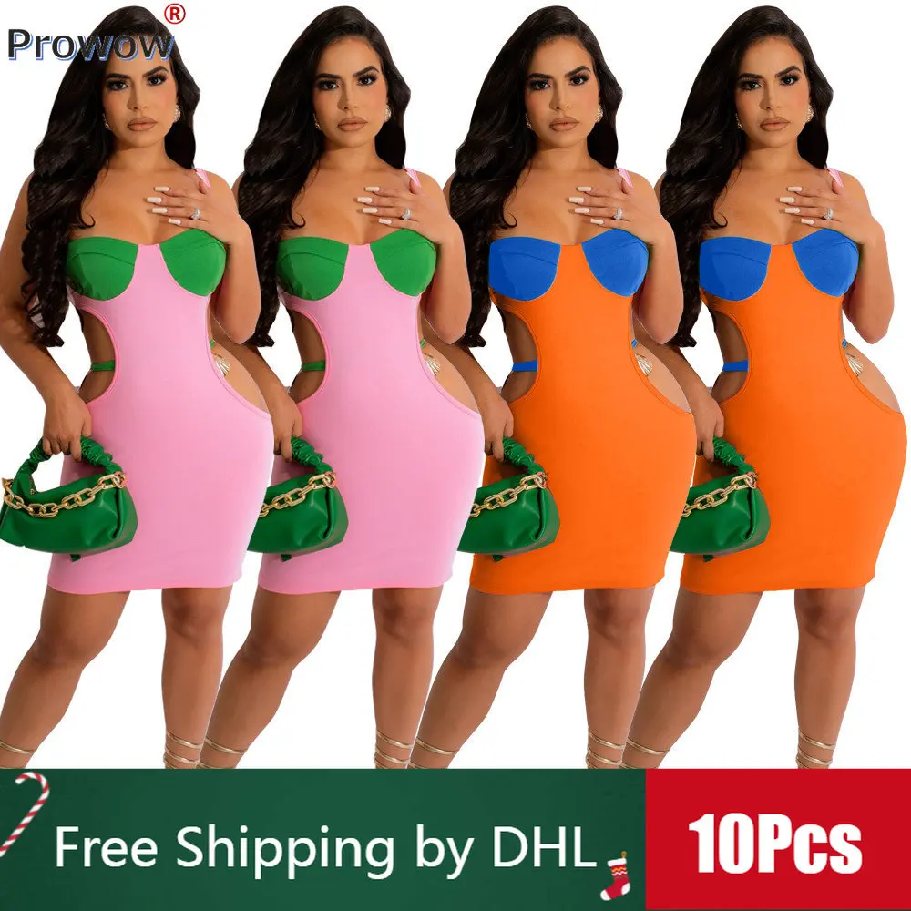 10 Pcs Bulk Summer Dresses Women Sexy Low-cut Mini Sling Dress 2023 Casual Lace-up Skirt Color Patchwork Clothing Wholesale 9454
10 Pcs Bulk Summer Dresses Women Sexy Low-cut Mini Sling Dress 2023 Casual Lace-up Skirt Color Patchwork Clothing Wholesale 9454