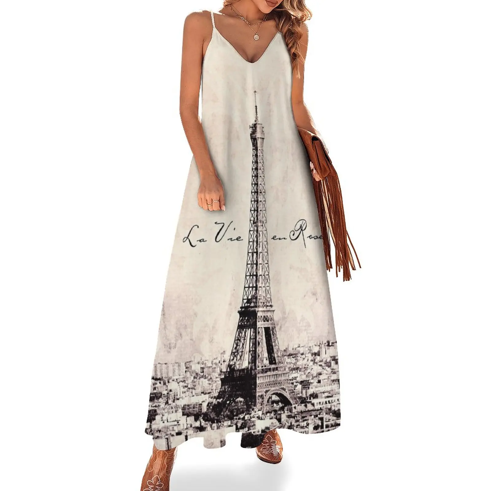 

la Vie en Rose vintage Sleeveless Dress summer dress for women 2024 women's summer dress 2024