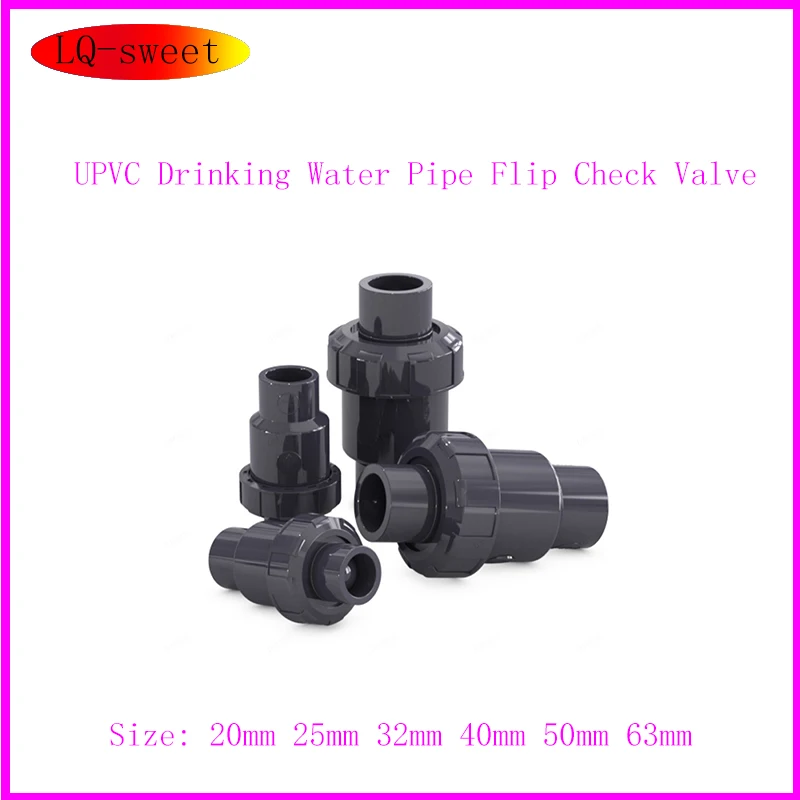 

UPVC Check Valve Plastic Flap Check Valve PVC Check Valve Check Valve Vertical and Horizontal Universal 1Pcs