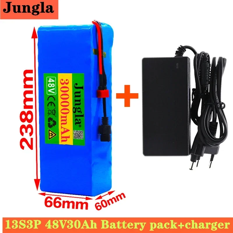 T Plug 48V30Ah 1000w 13S3P 48V Lithium ion Battery Pack For 54.6v E-bike Electric bicycle Scooter with BMS+54.6V Charger
T Plug 48V30Ah 1000w 13S3P 48V Lithium ion Battery Pack For 54.6v E-bike Electric bicycle Scooter with BMS+54.6V Charger