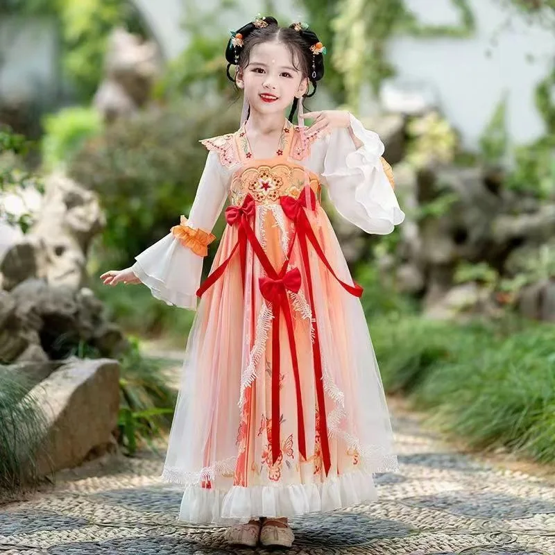 

Ancient Chinese Costume Girl Traditional Tang Dynasty Fairy Dress Hanfu Folk Dance Performance Clothing Cosplay Hanfu